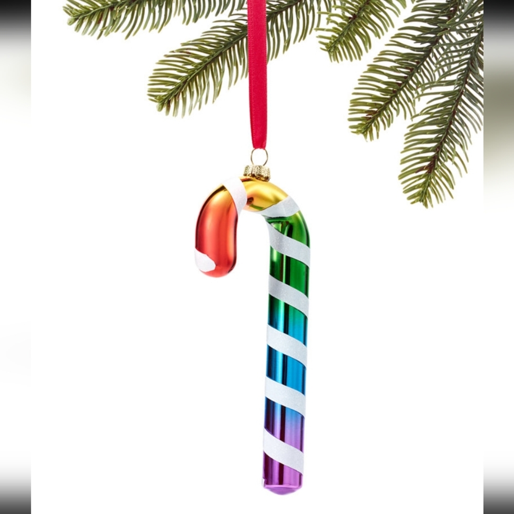 Holiday Lane Love Is Love Rainbow Candy Cane Ornament NIB